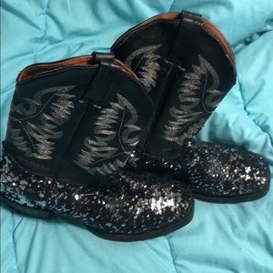 Women’s black sequin cowboy boots